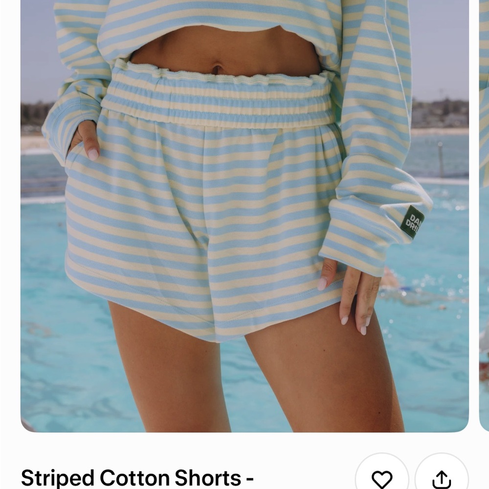 Daily Drills Striped Athletic Shorts - Lemonade and Mist